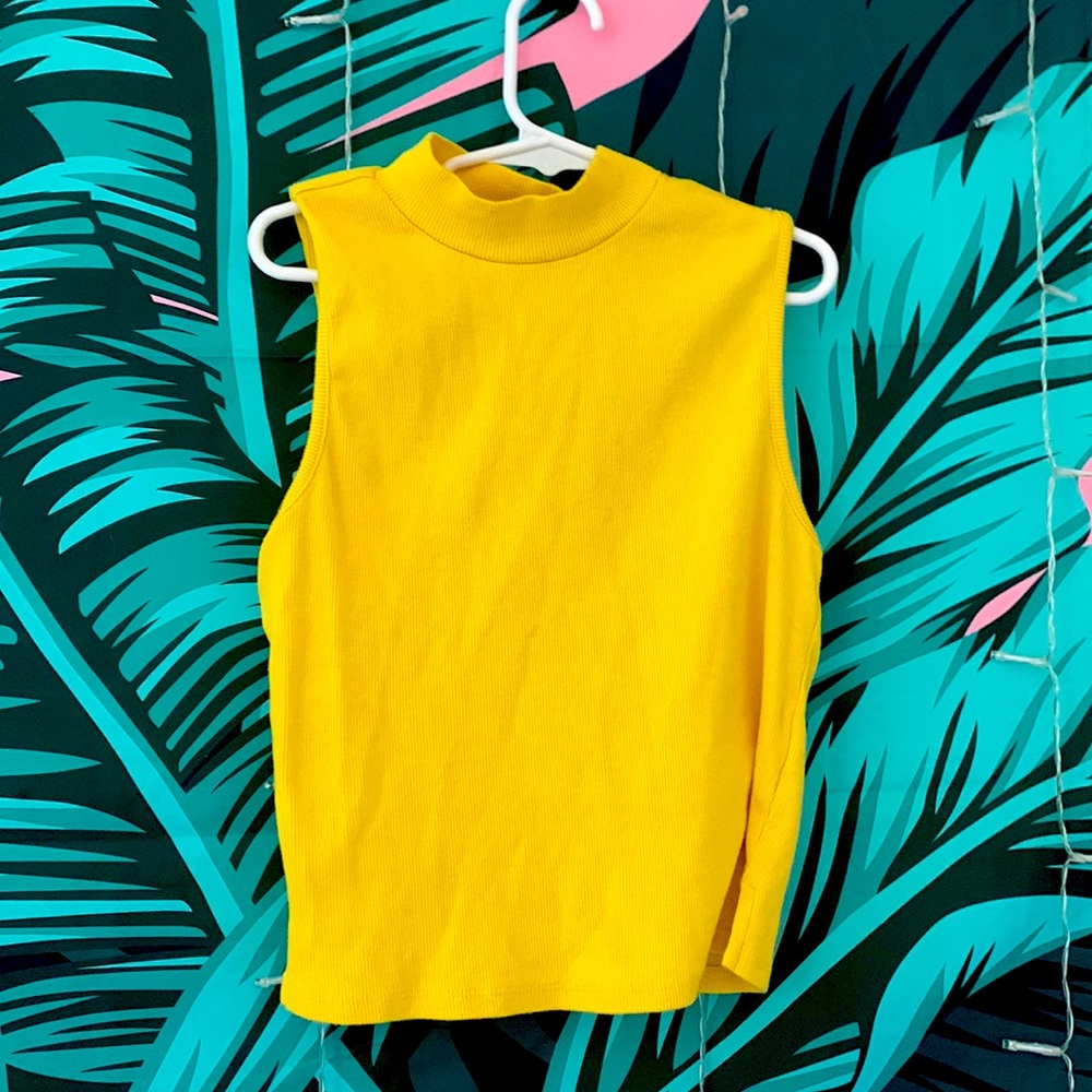 Ambiance Yellow Turtle Neck Shirt/ Tank